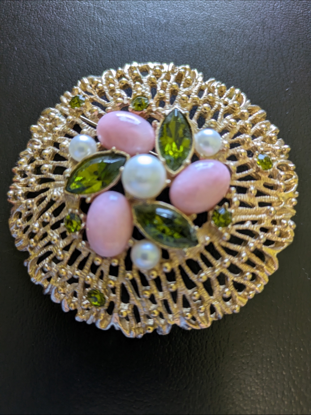 Vintage Sarah Coventry 1970s Fashion Splendor Gold Filigree Brooch - Picture 3 of 5
